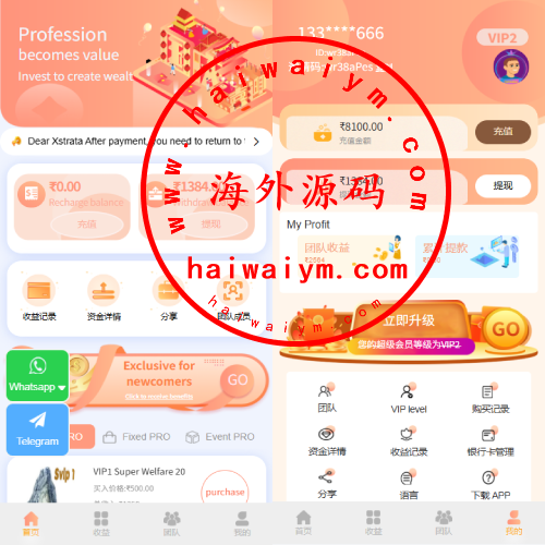 多语言投注理财系统/推广分销/营销裂变/前端VUE